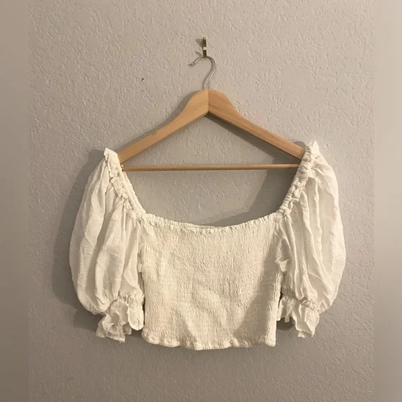 Jens Pirate booty, off the shoulder crop top, white, brand new, size small. - Picture 2 of 4